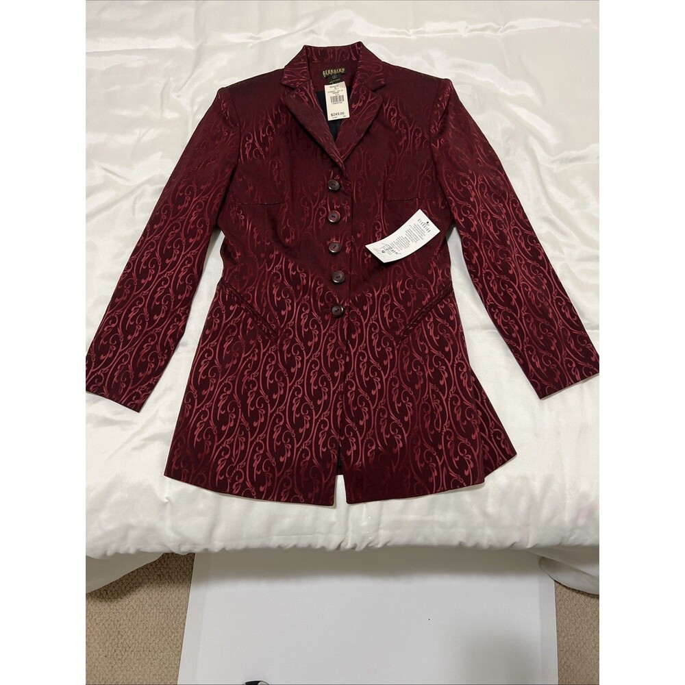 NWT Womens GEORGIOU Blazer TAPESTRY Satin Jacket 6 Retail $249 Vintage Cyprus